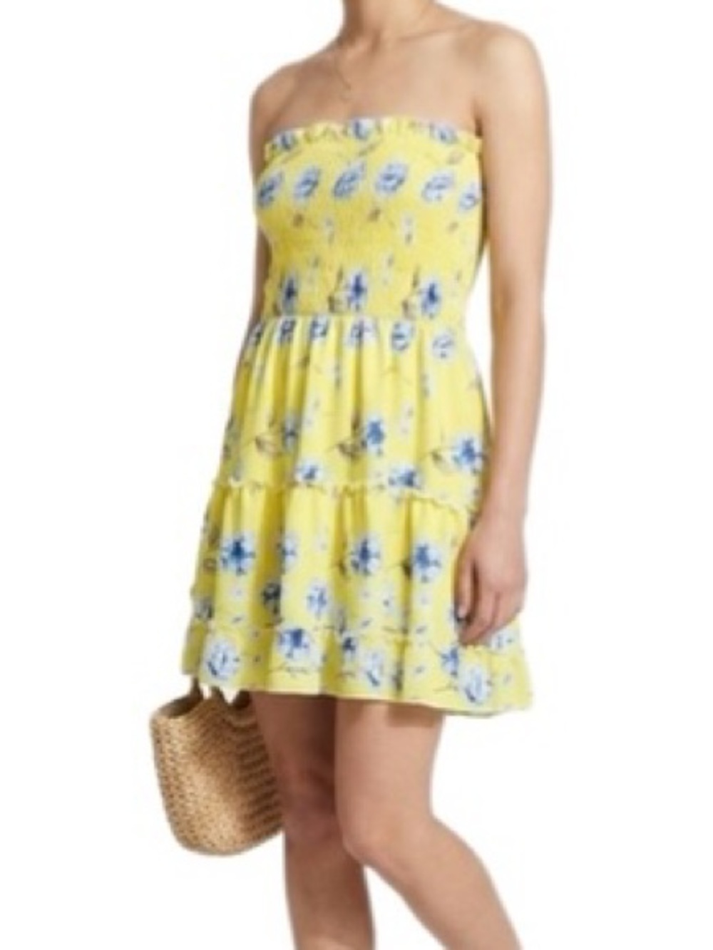Strapless Yellow Floral Sundress